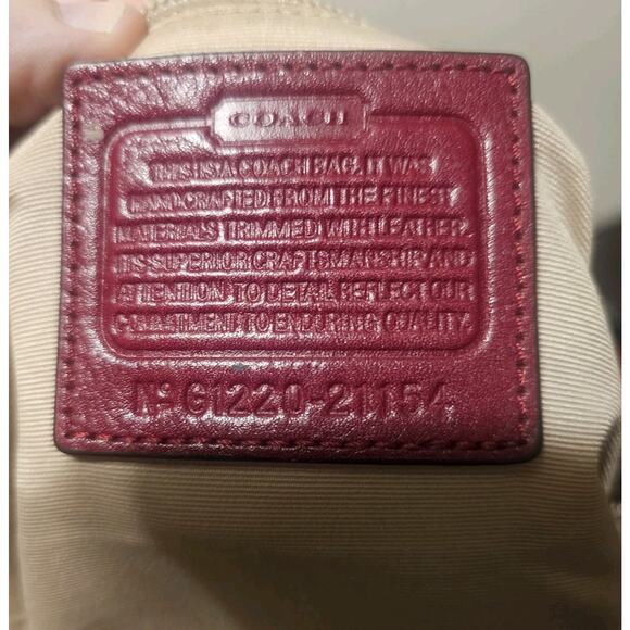 COACH LEGACY Red/Khaki Jacquard Signature Stripe Molly Two way Satchel 21154 - Picture 13 of 13